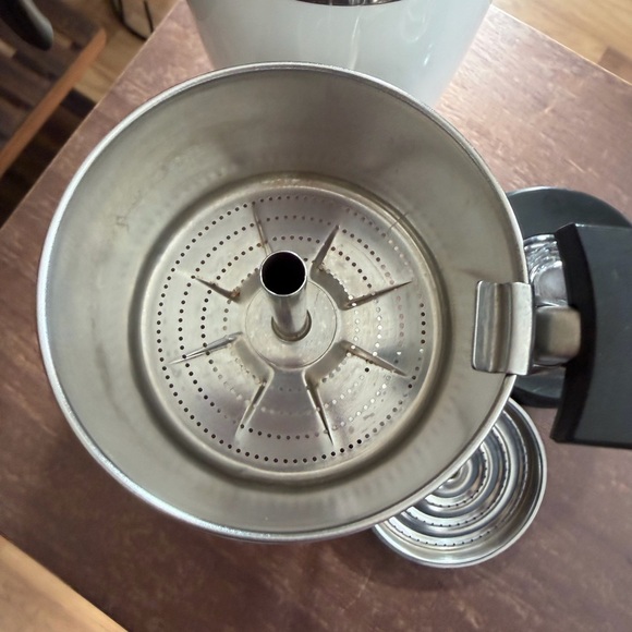 Vintage Corningware White and Blue Cornflower Coffee Tea Pot NO PLUG!!! 6 Cups - Picture 14 of 15